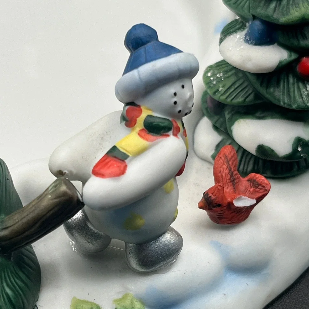 Vtg Partylite P7870 Snowbell 3 Wick Candle Holder Tree Snuffer 11